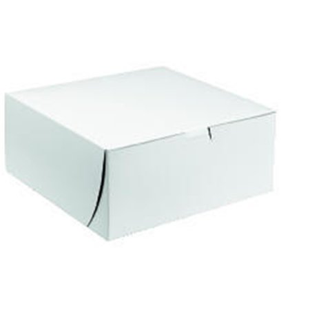 Quality Carton & Converting Quality Carton & Converting 6120 CPC 12 x 12 x 2.5 in. Locker Corner Clay Pastry Box - White; Case of 100 6120  CPC